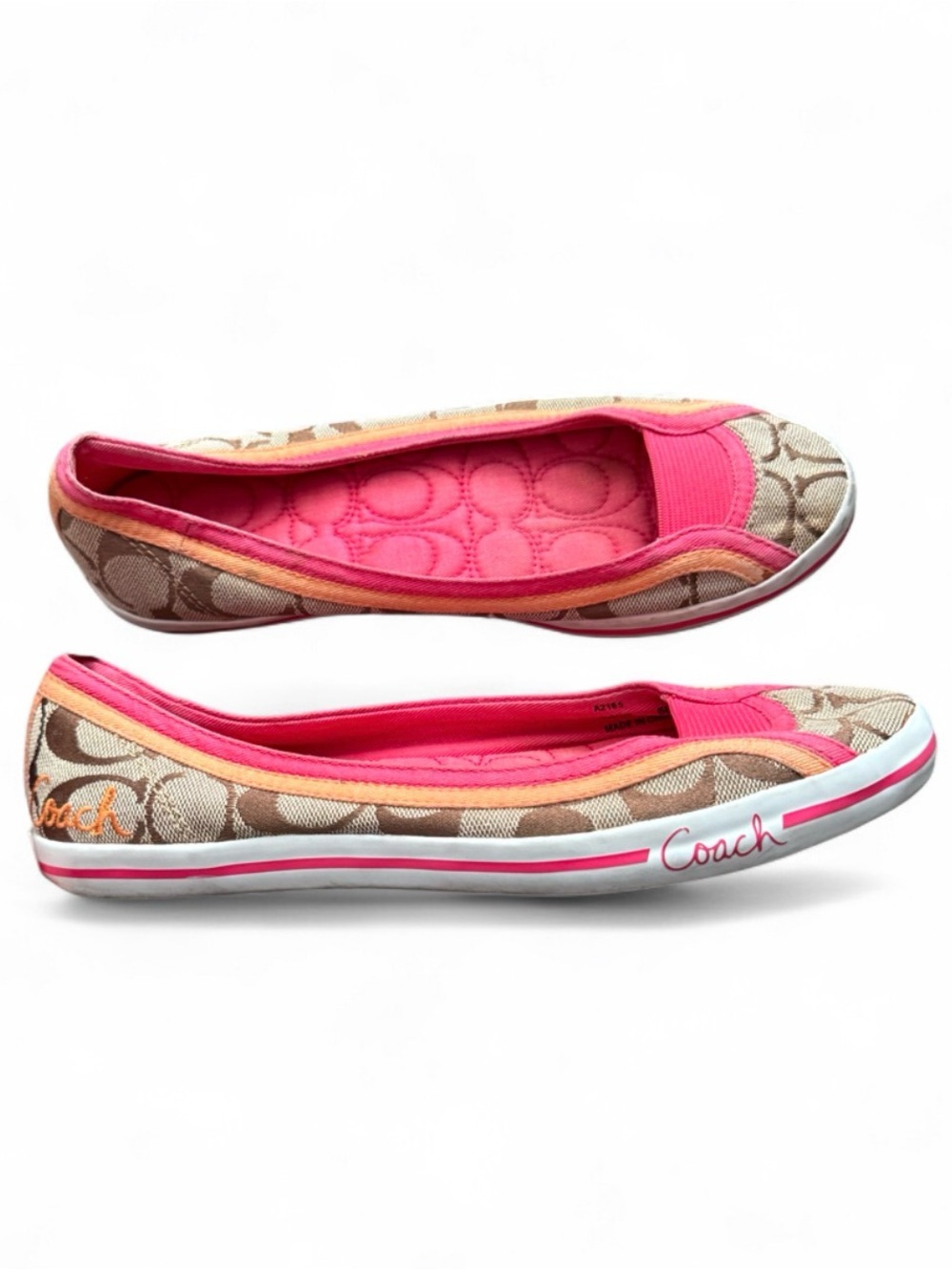 COACH Alpine Ballet Flats with Pink/Orange Trim | Y2K, Preppy, Girly